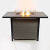 55 Inch Rectangular Outdoor Propane Gas Fire Pit Barstool Table 40,000 BTU with Glass Bead Filler