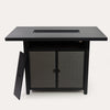 55 Inch Rectangular Outdoor Propane Gas Fire Pit Barstool Table 40,000 BTU with Glass Bead Filler