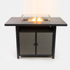 55 Inch Rectangular Outdoor Propane Gas Fire Pit Barstool Table 40,000 BTU with Glass Bead Filler