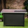 40 Inch Rectangular Commemorative Outdoor Propane Gas Fire Pit Table 50,000 BTU Propane with Lava Rock Filler