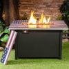40 Inch Rectangular Commemorative Outdoor Propane Gas Fire Pit Table 50,000 BTU Propane with Lava Rock Filler