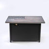 40 Inch Rectangular Commemorative Outdoor Propane Gas Fire Pit Table 50,000 BTU Propane with Lava Rock Filler