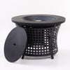 Round Outdoor Propane Gas Fire Pit Table 8,000 BTU Propane with Lava Rock Filler