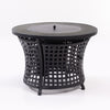 Round Outdoor Propane Gas Fire Pit Table 8,000 BTU Propane with Lava Rock Filler