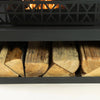 36 Inch Rectangular Outdoor Steel Wood Burning Fireplace with Log Storage Compartment and Poker