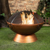 31 Inch Round Outdoor Steel Wood Burning Firebowl / Firepit with Screen Lid and Poker