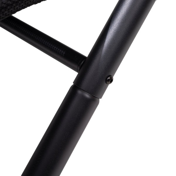 Outdoor Double Chaise Textilene Lounge Daybed with Canopy and Headrest Pillows