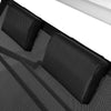 Outdoor Double Chaise Textilene Lounge Daybed with Canopy and Headrest Pillows