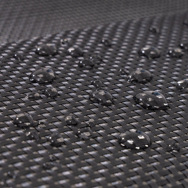 Outdoor Double Chaise Textilene Lounge Daybed with Canopy and Headrest Pillows