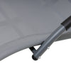 Outdoor Rocking Chaise Textilene Lounge Chair with Headrest Pillow
