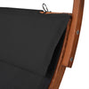 Outdoor Cedar Wood Patio Lounge Daybed with Black Textilene Fabric & Canopy