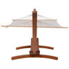 Outdoor Cedar Wood Hammock with White Textilene Fabric