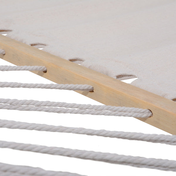Outdoor Cedar Wood Hammock with White Textilene Fabric