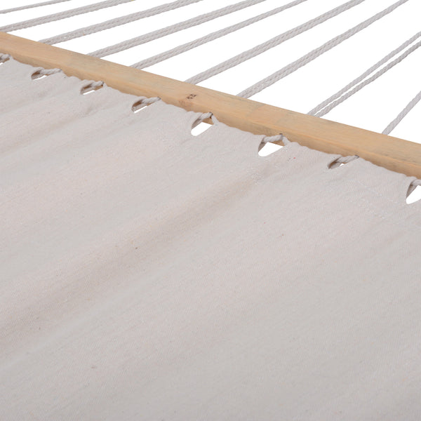 Outdoor Cedar Wood Hammock with White Textilene Fabric