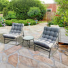 Outdoor Modular Bistro Set with Beige Cushion Set