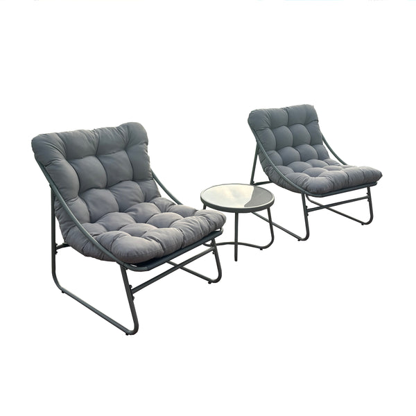 Outdoor Modular Bistro Set with Beige Cushion Set