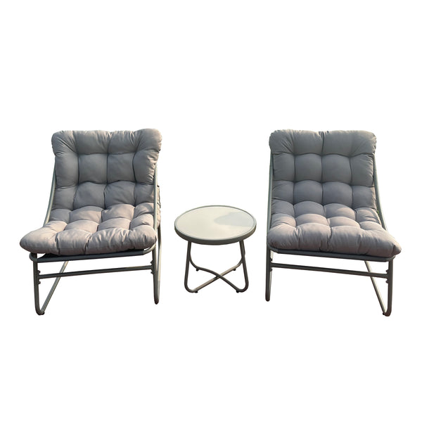 Outdoor Modular Bistro Set with Beige Cushion Set