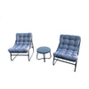 Outdoor Modular Bistro Set with Gray Cushion Set