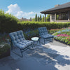 Outdoor Modular Bistro Set with Gray Cushion Set