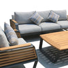 5 Place Seating Palazzolo Outdoor Teak Patio Conversation Set with Cushioned Chairs and Coffee Table