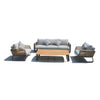 5 Place Seating Palazzolo Outdoor Teak Patio Conversation Set with Cushioned Chairs and Coffee Table