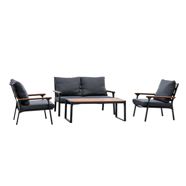 4 Place Seating Outdoor Patio Conversation Set with Coffee Table