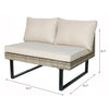 8 Place Seating Outdoor Wicker Corner Sectional Sofa and Ottoman Set with Table