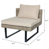 8 Place Seating Outdoor Wicker Corner Sectional Sofa and Ottoman Set with Table
