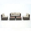 8 Piece Brown Outdoor Sectional Wicker Sofa Chairs and Tables  with Interchangable Beige and Red Cushion Covers