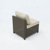 8 Piece Brown Outdoor Sectional Wicker Sofa Chairs and Tables  with Interchangable Beige and Red Cushion Covers