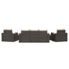 5 Place Seating Brown Outdoor Wicker Sofa and Sofa Chair Set with Table
