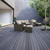 5 Place Seating Brown Outdoor Wicker Sofa and Sofa Chair Set with Table