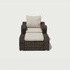 5 Place Seating Brown Outdoor Wicker Sofa and Sofa Chair Set with Table