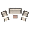 5 Place Seating Brown Outdoor Wicker Sofa and Sofa Chair Set with Table