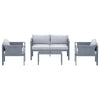 4 Place Seating Outdoor Gray Sofa and Table Set