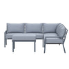 5 Place Seating Outdoor Gray Sofa and Ottoman Set