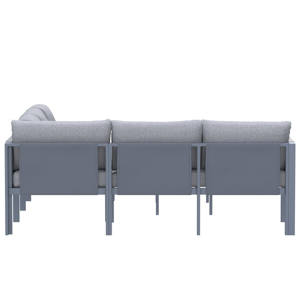 5 Place Seating Outdoor Gray Sofa and Table Set