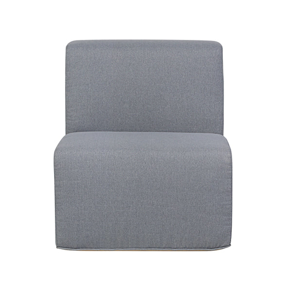 Gray Outdoor Compressed Foam Armless Sectional Sofa Chair