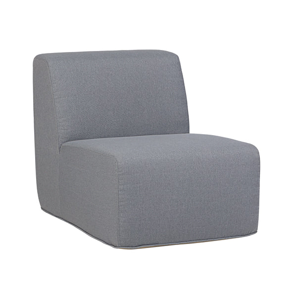 Gray Outdoor Compressed Foam Armless Sectional Sofa Chair