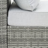 8 Piece Gray Outdoor Sectional Wicker Sofa Chairs and Tables  with Interchangable Blue and Gray Cushion Covers