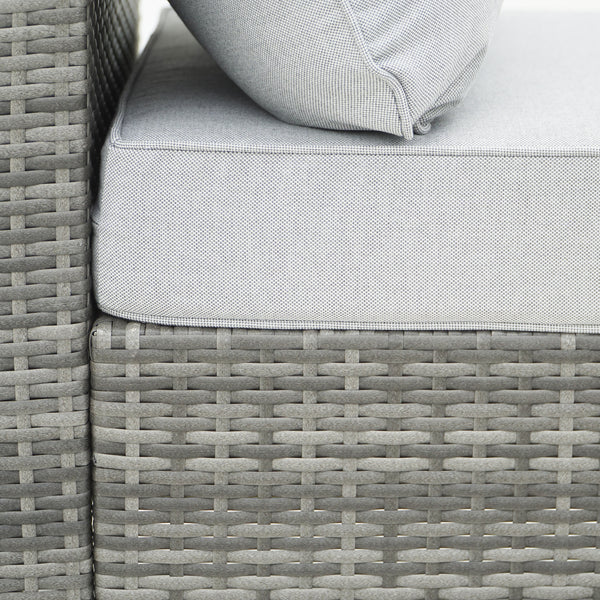 8 Piece Gray Outdoor Sectional Wicker Sofa Chairs and Tables  with Interchangable Blue and Gray Cushion Covers