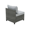 8 Piece Gray Outdoor Sectional Wicker Sofa Chairs and Tables  with Interchangable Blue and Gray Cushion Covers