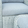5 Place Seating Gray Outdoor Wicker Sofa and Sofa Chair Set with Table