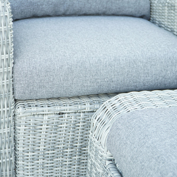 5 Place Seating Gray Outdoor Wicker Sofa and Sofa Chair Set with Table