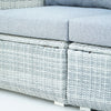 5 Place Seating Gray Outdoor Wicker Sofa and Sofa Chair Set with Table