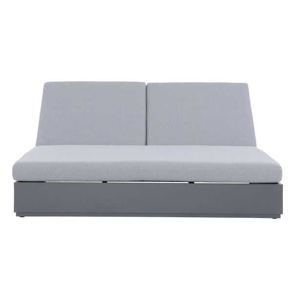 2 Place Ficarazzi Outdoor Aluminum Rectangular Patio Daybed