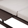 2 Place Outdoor Aluminum Rectangular Patio Daybed with Retractable Beige Textilene Fabric Canopy