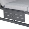 2 Place Outdoor Aluminum Rectangular Patio Daybed with Retractable Gray Textilene Fabric Canopy