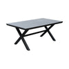 6 Place Seating Outdoor Aluminum Patio Dining Table Set and Chairs with Gray Textilene Fabric