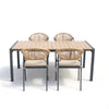 6 Place Seating Yellow Outdoor Patio Dining Chairs and Table Set